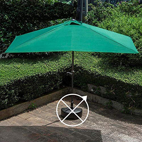 KUWD Balcón Medio Parasol Paraguas, Medio Parasol Cuadrado, para Exteriores, Terraza, Jardín, Patio, 2.5 × 1.2M