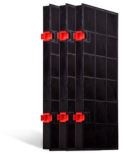 VIOKS Kohlefilter für Dunstabzugshauben Set 3 Stk 435x217 mm Ersatz für AEG Typ 150 Kohlefilter 5026385100/3 - Abzugshaube Filter mit 2 Halteclips