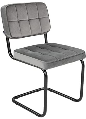 Kick Collection Esszimmerstühl Ivy - Grau - Modern und Hochwertig - Samtstoff und Metall - Erhältlich in vielen Farben