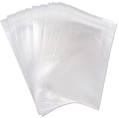 Lot de 100 sachets en cellophane auto-adhésifs pour cartes C5/A5 avec enveloppes Transparent 167 mm x 230 mm