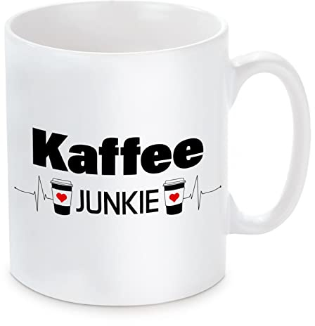 Herzbotschaft Tasse mit Motiv - Kaffee-Junkie
