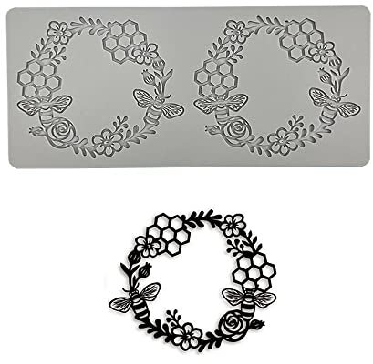 Stampo in pizzo per torte, stampi per fondente in pizzo, stampi in pizzo in silicone per decorare torte, 2 fori Ghirlanda di api