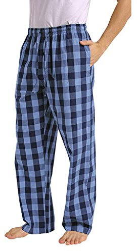 Pyjama Pants Herren Plaid Lang Baumwolle Pyjamahose Herren Schlafanzughose Herbst Winter Warme Schlafhose Männer Plus Size Plaid Nachtwäsche Pyjama