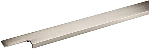SOTECH Möbelgriff SMAL Länge 446 mm Edelstahloptik gebürstet | Griffleiste mit Harpunensteg-Montage ZUM EINFRÄSEN