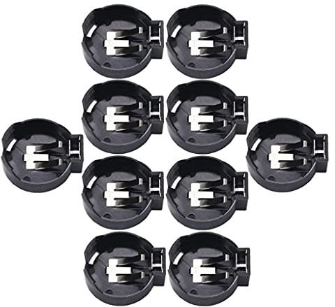 LLLucky Lot de 10 Supports de Douille de Pile Bouton CR2477 Noir pour Pile Bouton 3 V