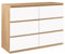 IDMarket - Kommode mit 6 Schubladen TOMI 110 cm Holzoptik Buche und Weiß