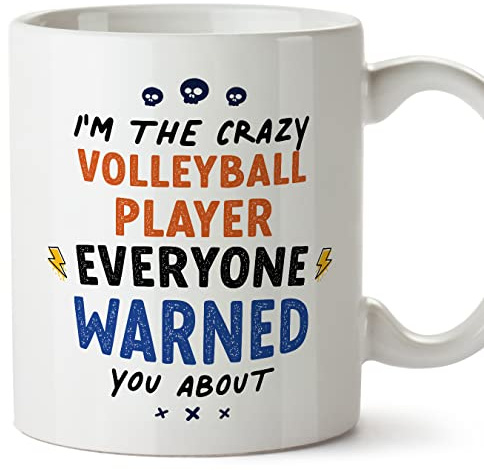 Mugffins Tassen/Becher mit Spruch für VOLLEYBALL-SPIELERIN - Auf Englisch - Everyone warned you about - 11 oz / 330 ml - originelles und lustiges Geschenk Mitarbeiter