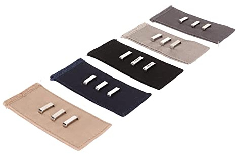 5pcs Pants Waist Extender, Men Women Portable Soft Adjustable Hook Waistband Extender for Trousers Skirts
