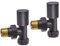 Anthracite Angled Radiator Valves Round Modern Radiator Valves Pair of 15mm x 1/2 Set of 2 for Heated Towel Rails & Central Heating Radiators Anthracite Radiator Valve Set