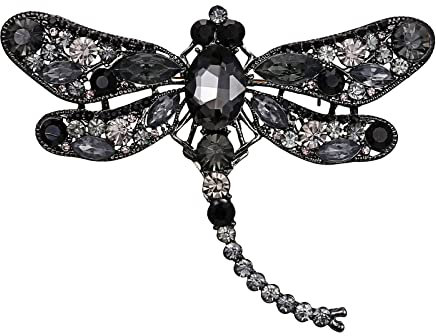 Broche chic thème mode émail cristal strass broche dames bijoux vêtements robe écharpe décoration bijoux chaîne argent, gris, taille unique