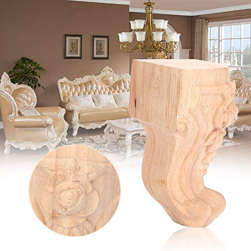 Pieds De Meuble Pied De Table Sculpté en Bois 4Pcs Pieds De Meuble Pied De Table Sculpté Jambe De Meuble Pieds De Canapé Style Européen (15X6Cm) (10 * 5cm)