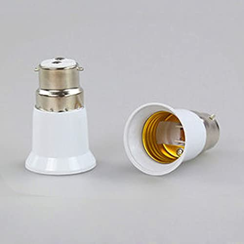 YSJJZRL E14/E27/B22/GU10/G24/E40 Sockel Extender Lampenfassung Verlängerung Lampenfassung Adapter (2 Stück, B22 auf E27)