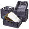 EZOWARE Faltbare Plastik Aufbewahrungskiste, 6er Set Klappbox Stapelbar Boxen Kisten für Schlafzimmer, Büro, Schreibtisch, Badezimmer, Klassenzimmer - 40 x 30 x 15 cm, Grau