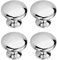Faderr 4PCS Cabinet Knobs, Silver Round Drawer Wardrobe Handles Cabinet Knobs Metal Mushroom Wardrobe Pull for Cabinet Drawer Cupboard Wardrobe Furniture(25mm)