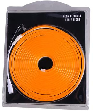 JANDEI - Flexibler LED-Neonstreifen 12V, 5 m, 6x12mm, 120 LED/Meter. Farbe: Orange. Schnit 2,5 cm. Dekoration für Innen- und Außenbereiche. Transformator nicht im Lieferumfang enthalten.