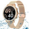 Smartwatch Damen Herren Luxus IP67 Wasserdicht Fitnessuhr Sportuhr Bluetooth-Anrufe mit 1.32''Touchscreen Herzfrequenz-Schlafmonitor 7 Tage Lange Akkulaufze Itmehrfach Sportmodi,für Android IOS.Golden