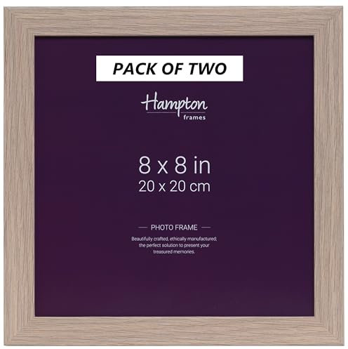 Hampton Frames Sorbonne SOR88NGX-2PK Lot de 2 cadres photo effet chêne acrylique sans verre 20 x 20 cm