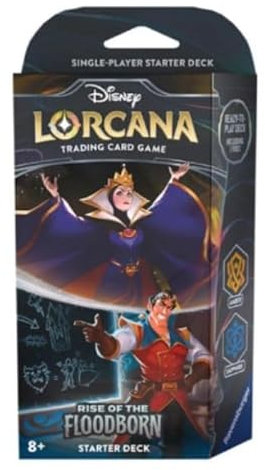 Heartforcards® Disney Lorcana Rise of The Floodborn - Cubierta de arranque - Inglés, con protección de envío (ámbar y zafiro)
