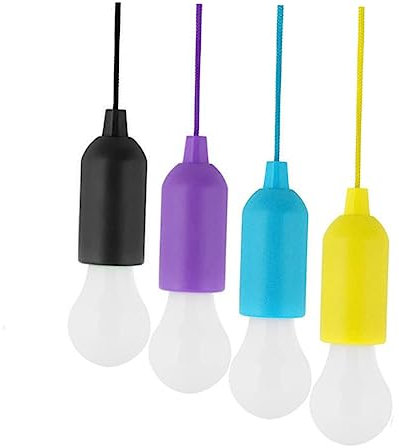 Homoyoyo 4 Stück Schnur Licht ziehen Zubehör für Baumhäuser Notlicht Campingzubehör Campinglaterne hängende LED-Lampe LED-Zugschnurlicht Zelt Die Glühbirne Taschenlampe Kordelzug Lagerfeuer