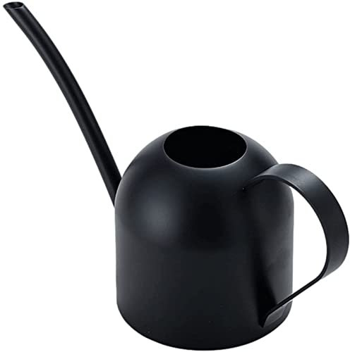 Botella de riego Mini regadera Negra, regadera de Acero Inoxidable, Botella de Spray de Metal Retro, regadera para Plantas con Pico Largo de 500ml Regaderas