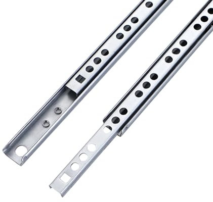 Set of 1 Pairs Drawer Rails and Runners for Baskets, Partial Extension Metal Bearing Drawer Slides, Roller Slide Ball Guide for Furmiture Drawer Depth, 17mm Wide x 246mm Replaceable