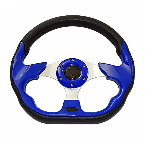 Sport Lenkrad,Sportlenkräder 12,5 Zoll 320 mm Metall-Kunstleder-Automodifikation, 6-Loch-Rennstil-PU-Lederlenkrad (Color : Blue)