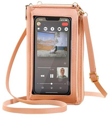 Borsa A Tracolla Per Cellulare, Borsa Donna Per Cellulare Touchscreen, Borsa A Tracolla Per Cellulare In PU, Portamonete Portafoglio A Tracolla Borsa Porta Cellulare Con Finestra Touch Screen