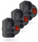feletec 3-fach Steckdosenadapter 1x Schuko, 2x Euro, schwarz, mit Schalter, 3 Stück, Mehrfachstecker, Mehrfachsteckdose