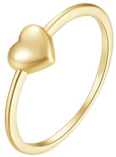 Ayoiow Ring Damen 585 Gold Ringe Verlobung Gold Herz Ringe 52 (16.6)