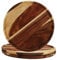 binsakao Lot de 3 assiettes rondes en bois d'acacia, 30 cm, faciles à nettoyer, légères, pour plats, collations, desserts, assiettes classiques incassables