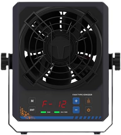 Vituord Ionizing Air Blower, Anti Static Ionizer Fan, Desktop Static Eliminator, Max Air Volume 180CFM, with 2 Types Of Mesh Covers, Bracket, for Static Remover