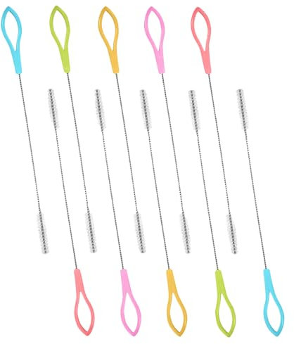 10 Pcs Straw Brushes,Drinking Straw Brushes,Straw Cleaner,Straw Cleaning Brush,Stainless Steel Straw Brushes,Test Tube Brushes for Cleaning Extra Long Thin Cleaning Baby Bottle Brush Glasses Straw
