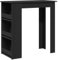 vidaXL Bartisch mit Regal Schwarz Eichen-Optik 102x50x103,5 cm, Party Tisch, Frühstückstisch, Barmöbel, Bistrotisch, Stehtisch, Esstisch, Küchentisch