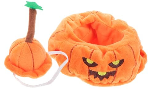 JOINPAYA 1 Satz Puppenkleidung kinderpuppe Halloween Puppensammlung Puppenkleider für Sammler Kürbis Kostüm Puppenkürbiskostüm Puppenkostüm kleine Kappen Polyester Orange