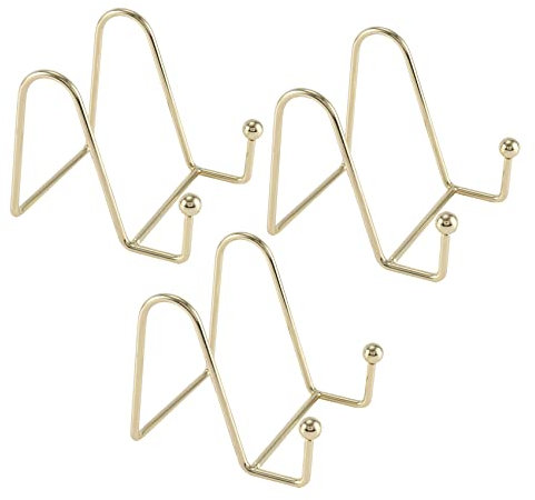 Plmvhpb Lot de 3 Supports de Plaque pour Affichage Or Fer Chevalet Support de Plaque PréSentoir Support de Cadre en MéTal pour Photo DéCor Plaque Bol