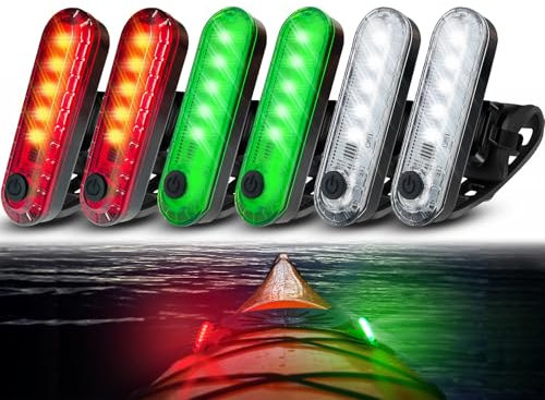 Lorsum Kayak Lights for Night Kayaking- Battery Operated Navigation Lights for Boat, Jet Ski, Dinghy and Paddle Board