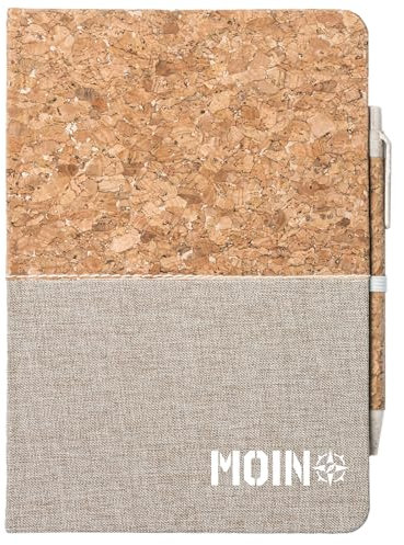 Huuraa Notizbuch A5 Moin Kompass Geschenk 80 Blatt inkl. Kugelschreiber Tagebuch Moin Kompass Geschenkidee