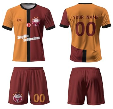 Generisch Fußball Trikot Kinder Set,Personalisierte Trikot Set mit Eigenem Namen & Nummer,Team -Logo, Personalisierte Geschenk Trikot für Kinder,Herren,Jungen,100% Polyester, Atmungsaktiv