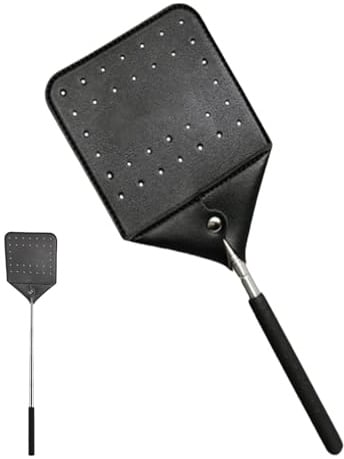 Fliegenklatsche, robust, mit Griff aus Metall, einziehbar, mit Metallgriff, zum Fangen von Fliegen, Spinnen, zu Hause