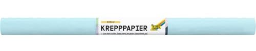 folia 824130 - Krepppapier in Eisblau, 10 Rollen aus FSC-Mix Papier, je Rolle ca. 50 x 250 cm, 32 g/m², nassfest, elastisches Kreppband mit rauer Oberfläche zum Verzieren und Dekorieren