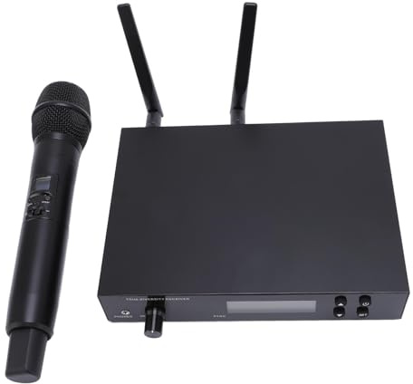 Generic Clear Sound Wireless Handheld Mic System 566-608MHz 328.1ft Range für Musikbühnenaufführung (EU-Stecker)