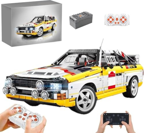 Technik Auto für Aodi Sport Quattro S1 Group B 1984, 3887 Teile, Mit Motor | Mit Original Lizenz, Modellauto-Bausatz im Maßstab 1:8, Klemmbausteine Rennauto Set, Sportwagen Sammlerstück für Autofans