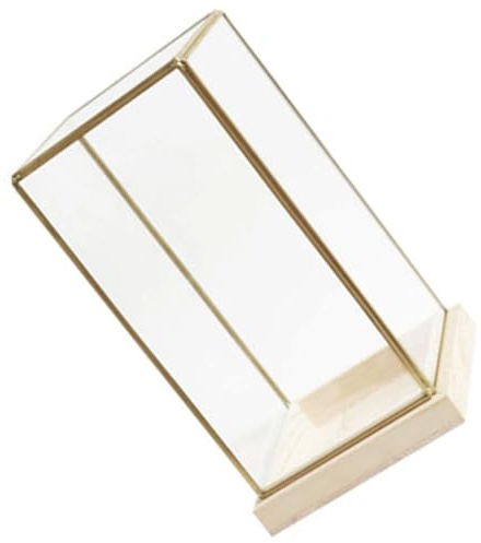 EPIGEIST Retro Glas Vitrine Antike Vitrine Dekorative Glasglocke Messing Überzug Kleine Transparente Displaybox Für Zuhause Und Büro