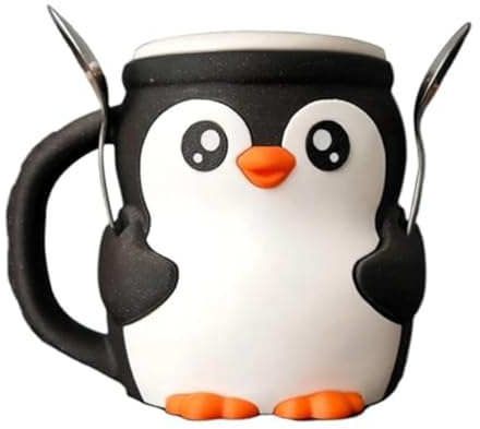 Ocnvlia Cute Penguin Ice Cream Pint Holder Ice Cream Penguin Pint Cozy Reusable Ice Cream Penguin Pint Holder