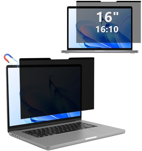 CeiBand Blickschutzfilter für Laptop 16 Zoll, [Magnetisch] [16:10] | Displayschutzfolie für Lenovo Hp Dell Acer Asus, [Abnehmbarer] 16 Displayfilter, Blaulicht und UV-Schutz, Entspiegelt