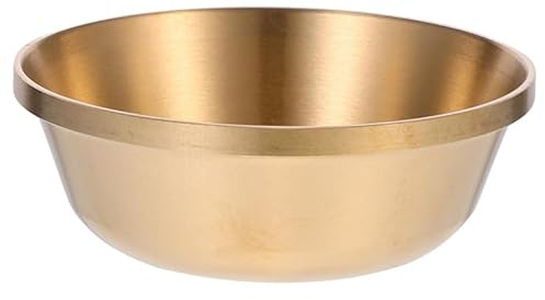 Housoutil Bol tibétain décoratif en laiton épais, résistant au feu, anti-basculement, bol à eau rituel pour cérémonies bouddhistes et encens