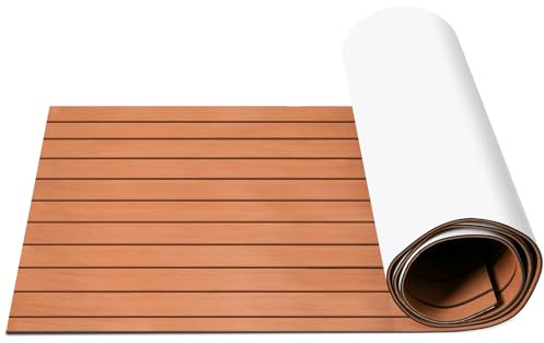 Eikuavons Selbstklebender Eva Schaum Boot Bodenbelag, Eva Boot Bodenbelag selbstklebend, rutschfeste Bootsdeck-Matte & Bootsmatte, langlebig UV-beständig, für Boot Kajak Yacht, 240×90 cm, Dunkelgrau