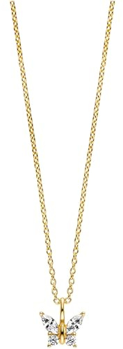 Julie Julsen JJKNE34454-G Mädchen Collier Schmetterling Sterling-Silber 925 Gold weiß Zirkonia 40 cm