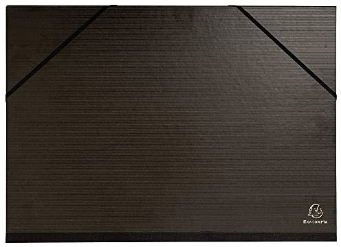 Exacompta 548000E Zeichenmappe (mit Gummizug für format Din A3, Kraft, 32 x 45 cm) schwarz