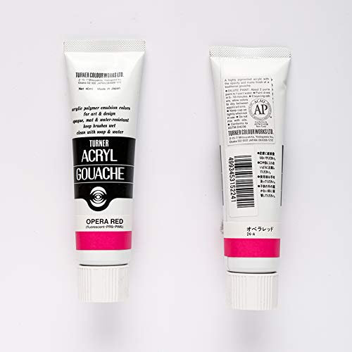 Turner Colour Works Acryl Gouache Artist Acrylic Paint - Single 40 ml Tube - Opera Red